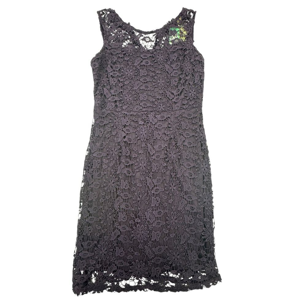 Skies are Blue Lexee Knit Lace Dress Womens PS Purple Sleeveless Anthropology